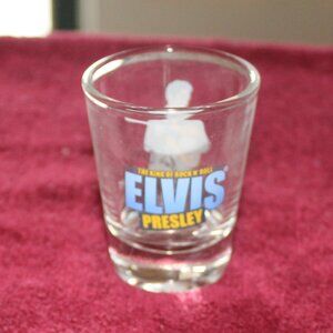 Elvis Presley Collectible Shot Glass, 2 1/2” Tall & 2” In Diameter